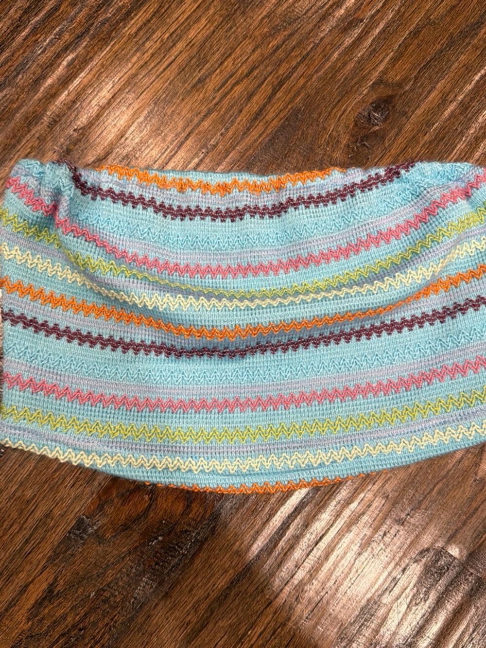 SHEIN Pastel Stripe Knit Crop Top in Light Blue, Pink, Yellow, Orange, Brown
